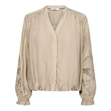 CO`COUTURE SKJORTE, DELINCC BALLOON EMB SHIRT, MINK